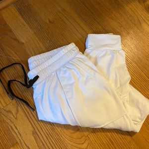 White Polyester Joggers